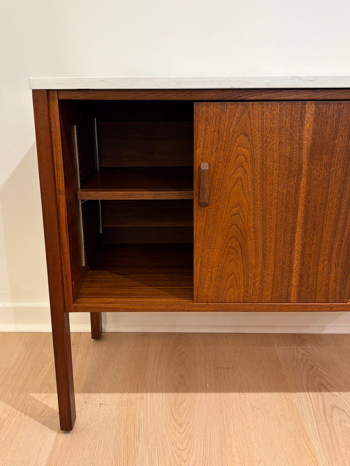 Vida Marble Top Walnut Cabinet