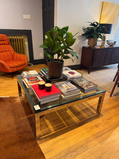 Quadrata Chrome Glass Coffee Table