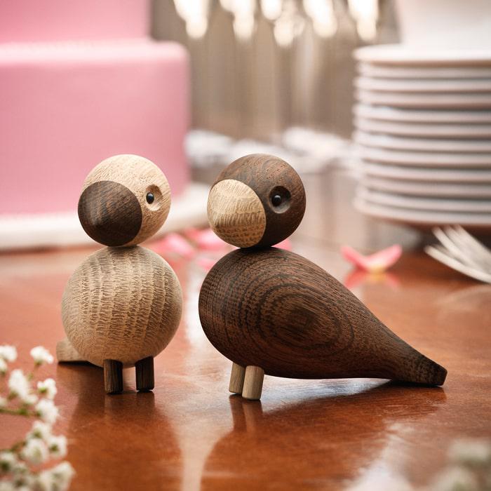 Kay Bojesen Lovebirds, oak/smoked oak, (pair)