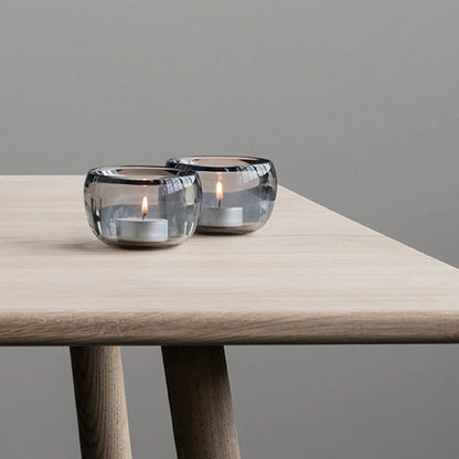 Ora Smoke Glass Candleholder Pair