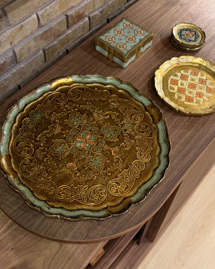 Vintage Florentine Gilt Wood Serving Trays