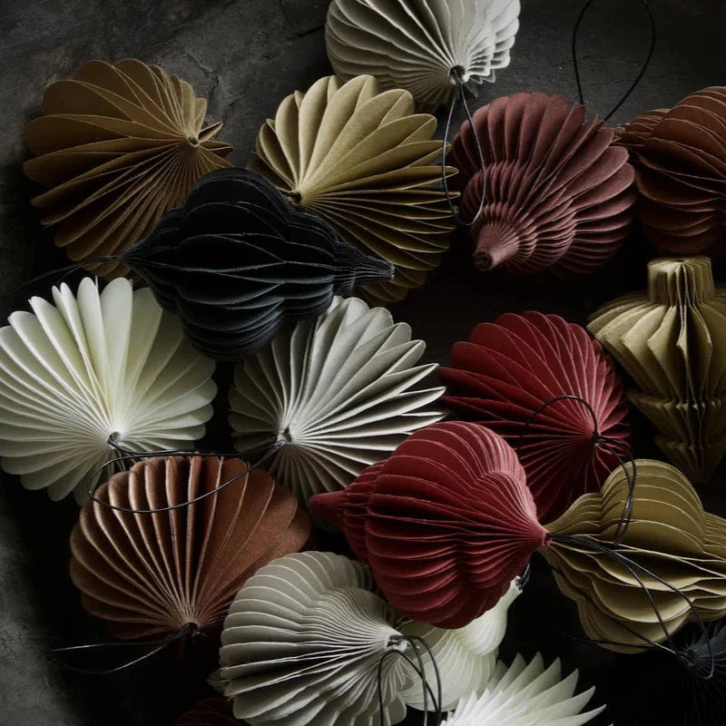 Holiday Paper Jewel Ornament, white (set of 6)