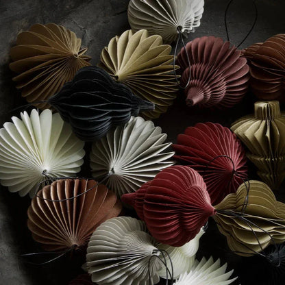 Holiday Paper Jewel Ornament, white (set of 6)