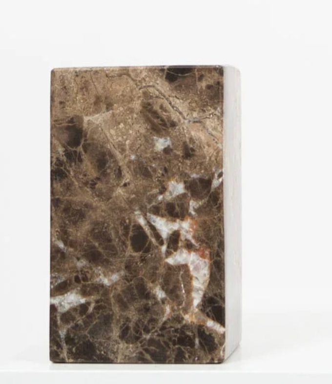 Dark Emperador Marble Asymmetric Book Ends
