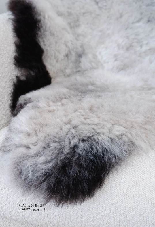 Natural Shorn Grey Dark Edges Icelandic Sheepskin