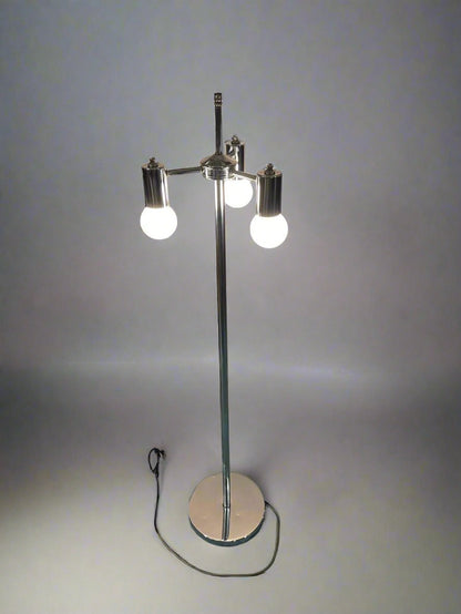 Atomic Tri-Head Chrome Floor Lamp