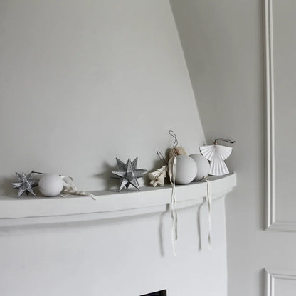 Velvet Holiday Ornament, dove grey (x1)