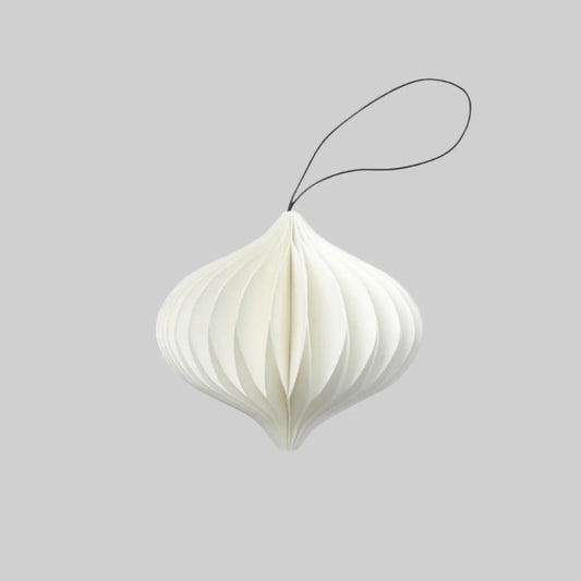 Holiday Paper Onion Ornament, white (set of 6)