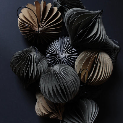 Holiday Paper Jewel Ornament, midnight blue (set of 6)