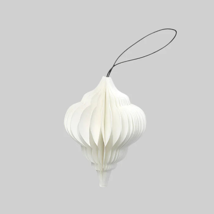 Holiday Paper Jewel Ornament, white (set of 6)