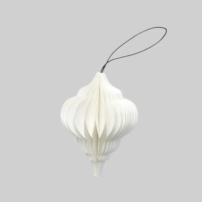 Holiday Paper Jewel Ornament, white (set of 6)