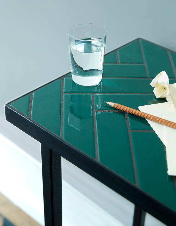 Herringbone Tile Console Table